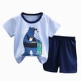 thumbnail image 1 of kmaduk Toddler Baby Boy Summer Clothes Short Sleeve Tops T-Shirt and Shorts Sets Cute 2Pcs Outfits size 18-24 Months, 1 of 4