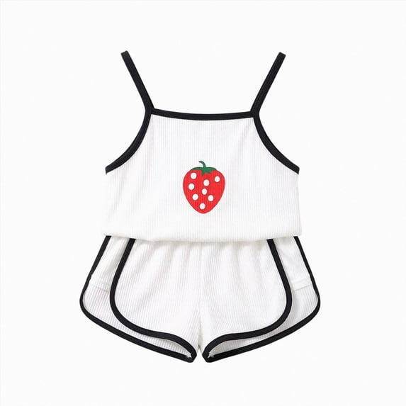 kmaduk Toddler Baby Girls Summer Clothes 3 6 12 18 Months 2T 3T 4T 5T Girls Outfits Sleeveless Dinosaur Print Tank Top+Shorts Set White,Size 6-12 Months