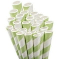thumbnail image 1 of Paper Drinking Straws 7.75" 50/Pkg-Light Green & White Striped, Pk 1, 1 of 2