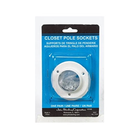 Knape & Vogt Closet Pole Socket White 1-3/8" Dia.