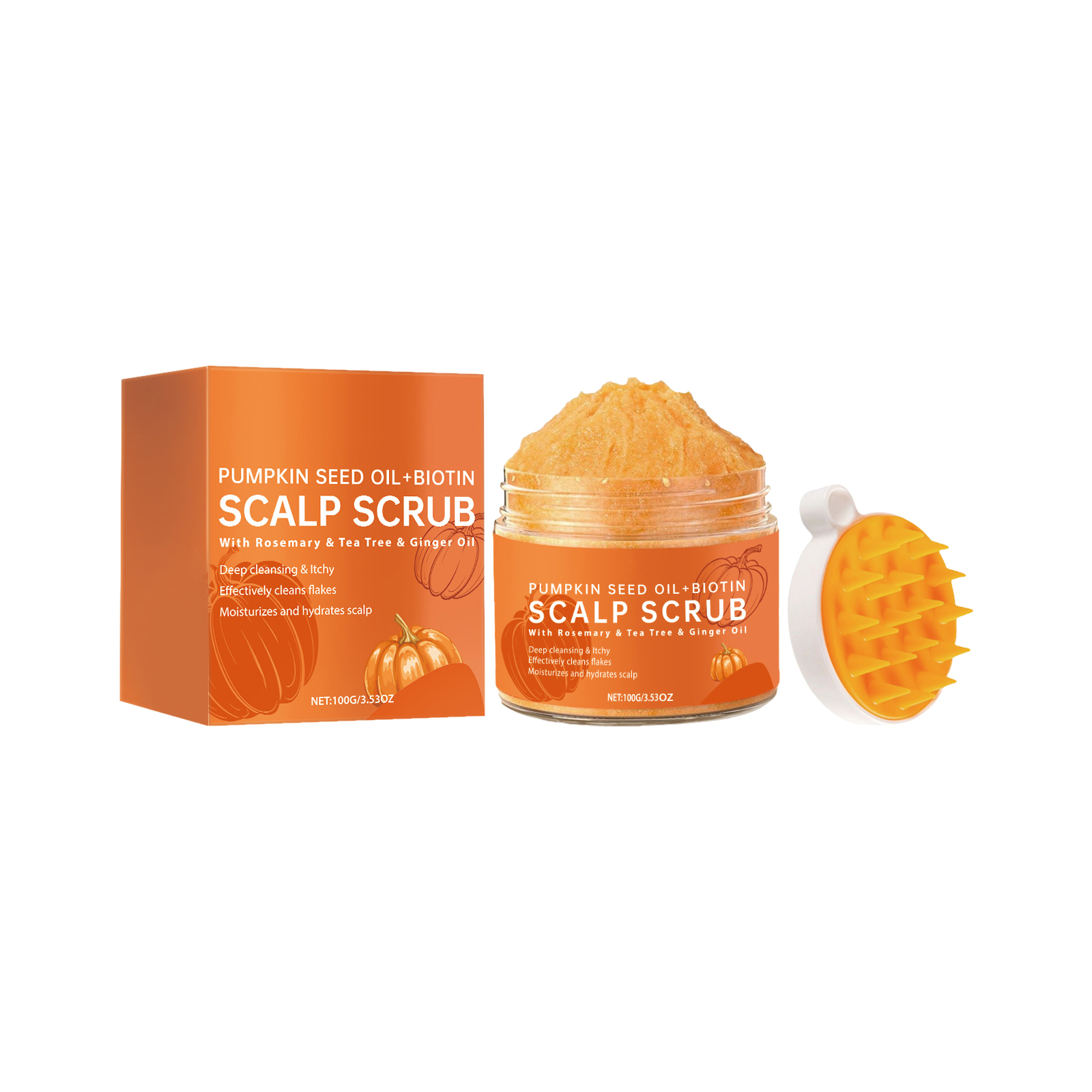 kndazIn Scalp Scrub Pumpkin Oil Scalp Exfoliator with & Scalp For Itchy ...
