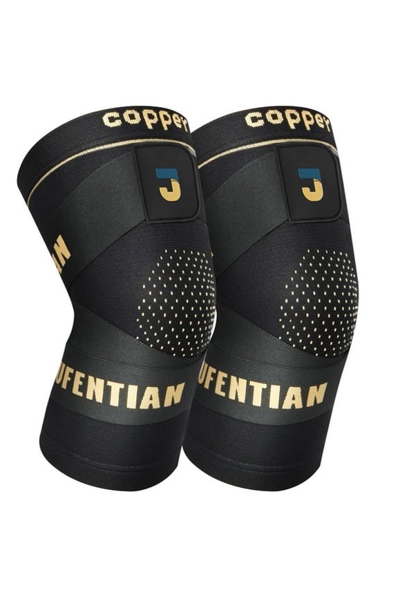 Copper Knee Brace with Straps Compression Knee Support Sleeves for Women Men Arthritis Knee Pain Relief,Working, Running, Weightlifting