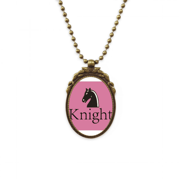 knight black word chess game antique necklace vintage bead pendant keychain