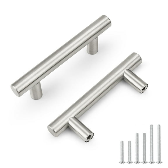 knobelite 1 Pack 64mm(2.5inch) Hole Centers Stainless Steel Kitchen Cabinet Door Handles and Pulls Cabinet Knobs Length 100mm(4inch) Brushed Nickel