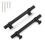 knobelite 1 Pack Black Cabinet Pulls 4 inch Stainless Steel Kitchen Cabinet Handles Zinc Alloy Cabinet Pulls T Bar Drawer Pulls for Bathroom
