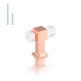 thumbnail image 1 of knobelite 1 Pack Kitchen Cabinet Knob Square Square Acrylic Clear Crystal Drawer Pull, 1.57 inch Length Cabinet Handle with Zinc Alloy Base Dresser Knob Polished Rose Gold Finish, 1 of 5