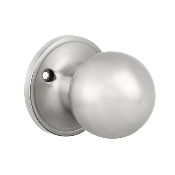 knobelite (1 Pack) Round Satin Nickel Single Dummy Door Knobs, Individual Non-Turning Dummy Door Knob Single Side, Interior Door Knobs, Easy Installation