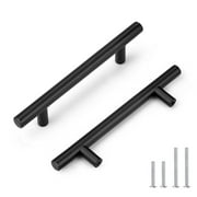 knobelite 10 Pack 102mm(4inch) Hole Centers Cabinet Handles Stainless Steel Kitchen Cabinet Door Handles and Pulls Cabinet Knobs Length 162mm(6.37inch) Matte Black