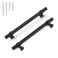 thumbnail image 1 of knobelite 10 Pack Black Cabinet Pulls 6.3 inch Stainless Steel Kitchen Cabinet Handles Zinc Alloy Cabinet Pulls T Bar Drawer Pulls for Bathroom, 1 of 5