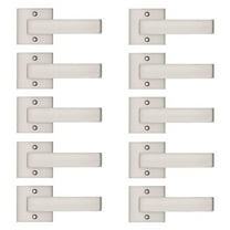 knobelite(10 Pack)Door Lever Dummy Lever Door Handle for Closets French Doors,Square Dummy Door Lever,Non-Turning Single Side Pull with Satin Nickel Finish,Easy Installation Pull Only Lever Set