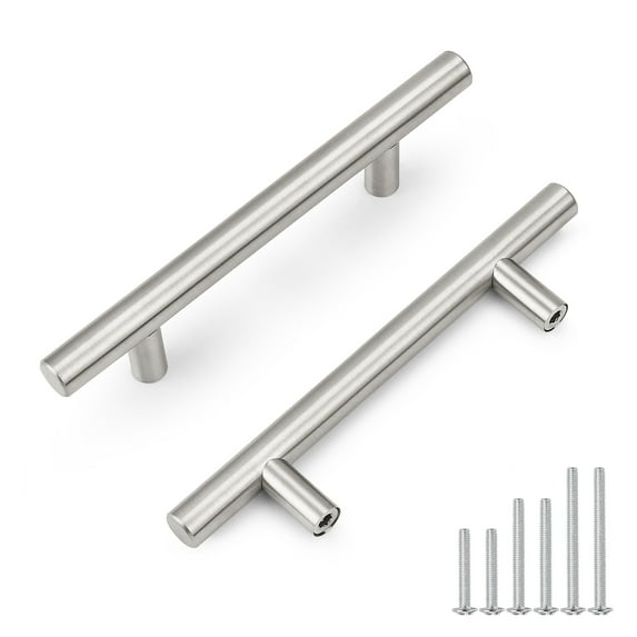 knobelite 12 Pack 90mm(3.5inch) Hole Centers Cabinet Handles Brushed Nickel Cabinet Handles Stainless Steel Kitchen Cabinet Door Handles and Pulls Cabinet Knobs Length 150mm(6inch)