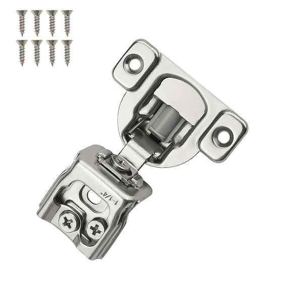knobelite 12 Units (6 Pairs) Soft Close 1-1/4 Inch Overlay Cabinet Door Hinges, 105 Degree Opening Angel Hinges, Concealed Kitchen Cupboard Hinges