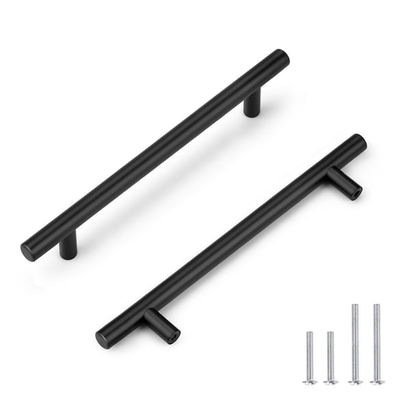 knobelite 15 Pack 160mm(6.3inch) Hole Centers Cabinet Handles Stainless Steel Kitchen Cabinet Door Handles and Pulls Cabinet Knobs Length 224mm(8.8inch) Matte Black