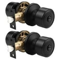 thumbnail image 1 of knobelite (2 Pack)Door Knobs Privacy Function Keyless Lock Black Interior Round Door Lock, Flat Door Knob with Lock for Bedroom/Bathroom, 1 of 6