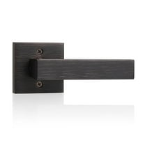 knobelite(2 Pack Oil Rubbed Bronze Dummy Door lever , Square Non-Turning Single Side Pull Only Lever Set for Closet or French Doors, Modern Half-Dummy Application with Screws on the Same Side