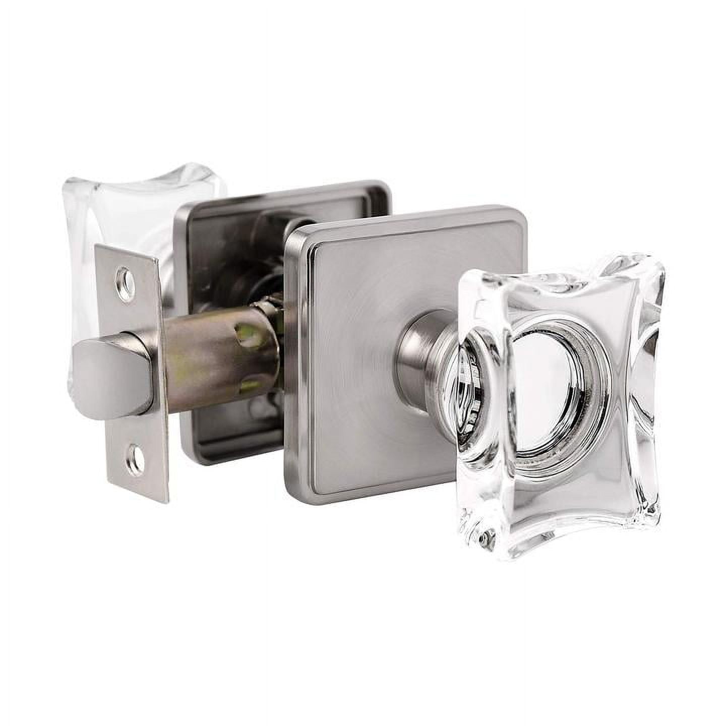 Classic Rosette 2-3/8 in. Backset Satin Nickel Passage Hall/Closet Crystal Glass Door Knob Classic Rosette 2-3/8 in. Backset Satin Nickel Passage Hall/Closet Crystal Glass Door Knob