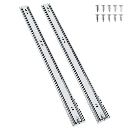knobelite 2 Pair 24 Inch Soft Close Side Mount Drawer Slides, 3 Folds Full Extension Ball Bearing Side Mount Drawer Rails, 100 LB Capacity with Screws and Instructions