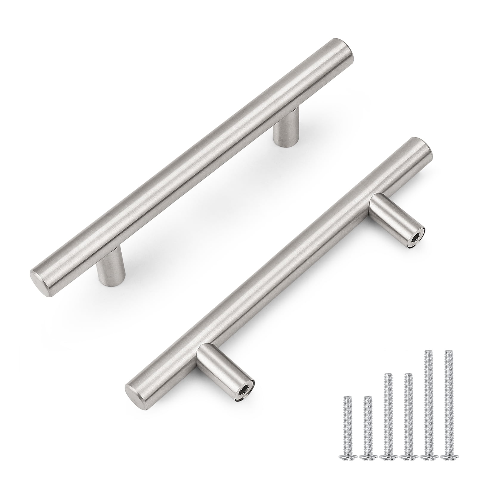 knobelite 20 Pack 90mm(3.5inch) Hole Centers Cabinet Handles Brushed Nickel Cabinet  Handles Stainless Steel Kitchen Cabinet Door Handles and Pulls Cabinet Knobs  Length 150mm(6inch) - Walmart.com, image size:1600x1600