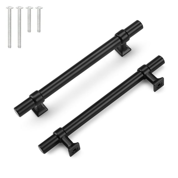 knobelite 20 Pack Black Cabinet Pulls 5 inch Stainless Steel Kitchen Cabinet Handles Zinc Alloy Cabinet Pulls T Bar Drawer Pulls for Bathroom