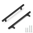 thumbnail image 1 of knobelite 25 Pack 160mm(6.3inch) Hole Centers Cabinet Handles Stainless Steel Kitchen Cabinet Door Handles and Pulls Cabinet Knobs Length 224mm(8.8inch) Matte Black, 1 of 5