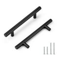 thumbnail image 1 of knobelite 30 Pack 102mm(4inch) Hole Centers Cabinet Handles Stainless Steel Kitchen Cabinet Door Handles and Pulls Cabinet Knobs Length 162mm(6.37inch) Matte Black, 1 of 5