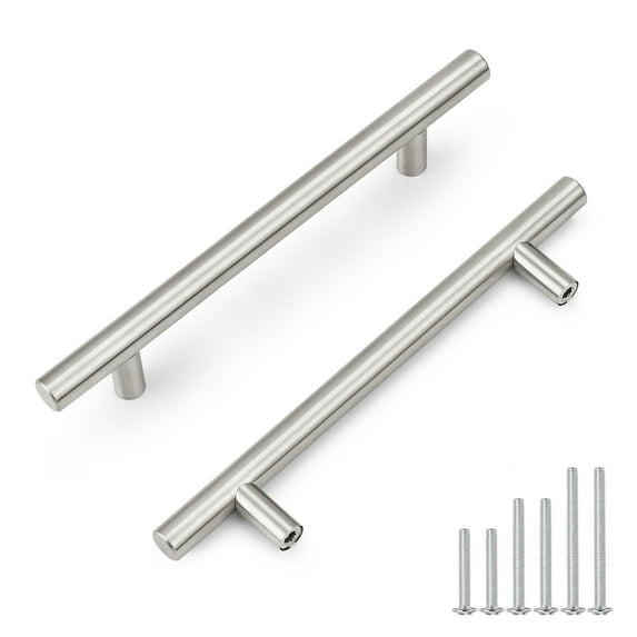 knobelite 30 Pack 128mm(5inch) Hole Centers Cabinet Handles Stainless Steel Kitchen Cabinet Door Handles and Pulls Cabinet Knobs Length 192mm(7.5inch) Brushed Nickel