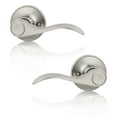 thumbnail image 1 of knobelite (4 Pack) Dummy Door Lever Door Handle for Left Hand and Right Hand,Wave Style Door Handle Lever Set with Satin Nickel Finish,Single Side Non-Turning Dummy for Laundry Room, Hallway, Closet, 1 of 6