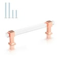 thumbnail image 1 of knobelite Kitchen Cabinet Handle 1 Pack 5 Inch Hole Center Square Acrylic Crystal Cabinet Pulls, Zinc Alloy Base Polished Rose Gold Drawer Pulls Modern Dresser Knobs Cupboard Cabinet Handle Pulls, 1 of 5