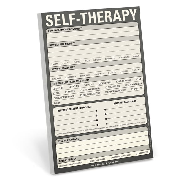 Knock Knock Self-Therapy Checklist Note Pad, 6 x 9-inches