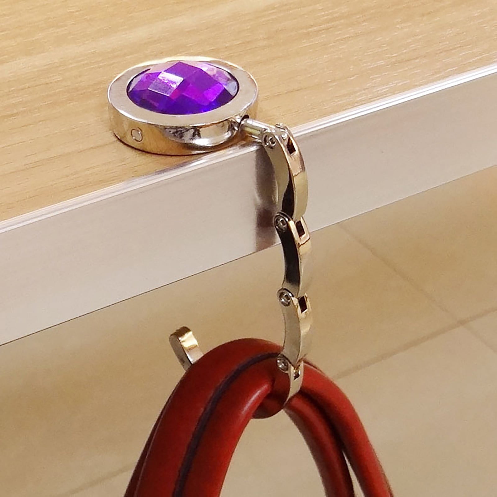 knqrhpse Command Hooks Key Holder Wall Mount Foldable Purse Hook Floding Handbag Hanger Rhinestone Bag Holder For Table Desk Hooks for Hanging Wall Hooks Walmart Business Supplies
