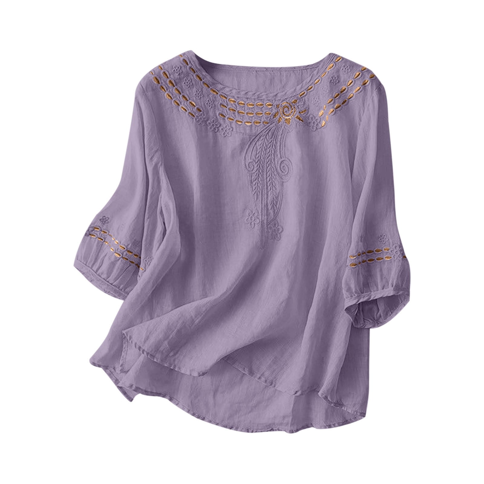 knqrhpse Linen Shirts Short Sleeve Shirts Tshirts Shirts Ladies' Casual ...