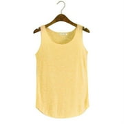 knqrhpse Tank Top For Women Womens Tank Tops Loose Fit Women Summer Tank-sleeveless Round Neck Loose Singlets Vest YE T Shirts For Women Yellow One Size