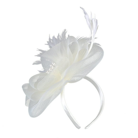 knqrhpse Tea Party Hats Fascinators Hats for Women Fascinator Women's Organza Church Kentucky Derby British Bridal Tea Party Tea Party Hat Fascinator Headband White One Size