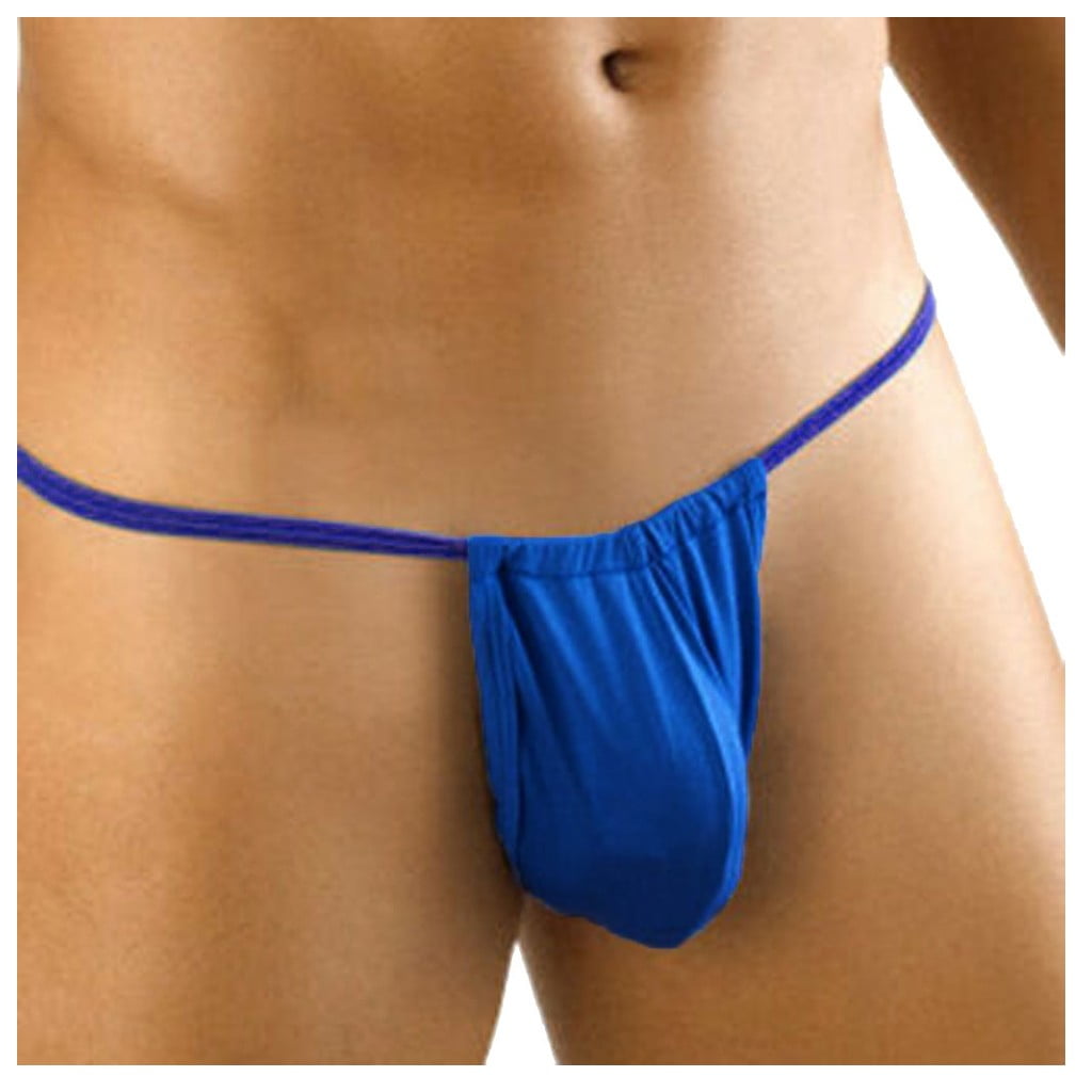 knqrhpse Thongs Thin Men Low-Waisted Underpants T-Back Underwear Comfortable  Blue L 