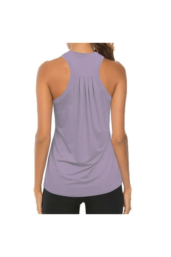 Workout Tops,Tank Tops,Comfort Colors Tshirt,Tank Racerback Athletic Workout Pleated Tops Yoga Women Shirts Women's Blouse,Camisole Tops,Womens Tees And Tanks,Workout Tank Tops,Purple,M