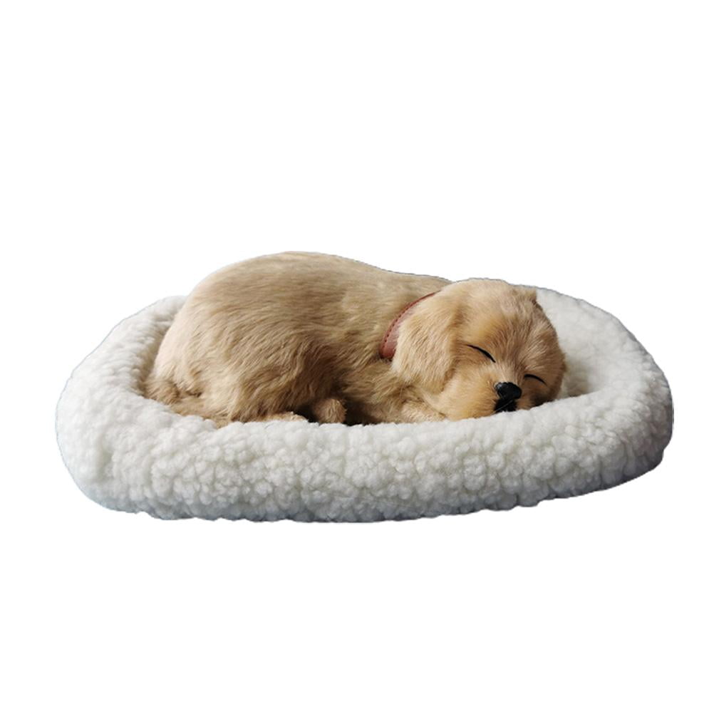 Realistic Sleeping Dog Toy Breathing Dog Stuffed Animal Doll with Mat