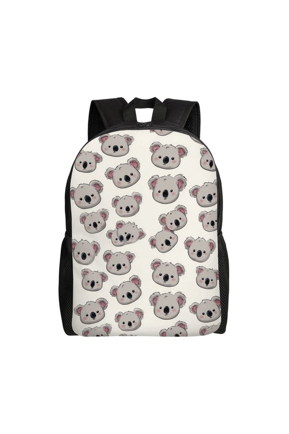 koala pattern Backpack with 15 Inch Laptop Compartment,Water-Resistant Daypack, Large Capacity Backpack with Adjustable Breathable Shoulder Straps for Daily Use Travel Gym