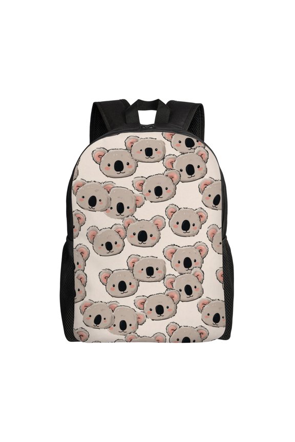 koala pattern Backpack with 15 Inch Laptop Compartment,Water-Resistant Daypack, Large Capacity Backpack with Adjustable Breathable Shoulder Straps for Daily Use Travel Gym