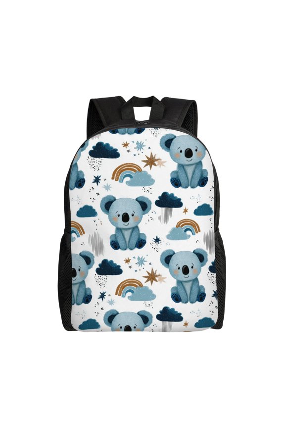 koala pattern Backpack with 15 Inch Laptop Compartment,Water-Resistant Daypack, Large Capacity Backpack with Adjustable Breathable Shoulder Straps for Daily Use Travel Gym
