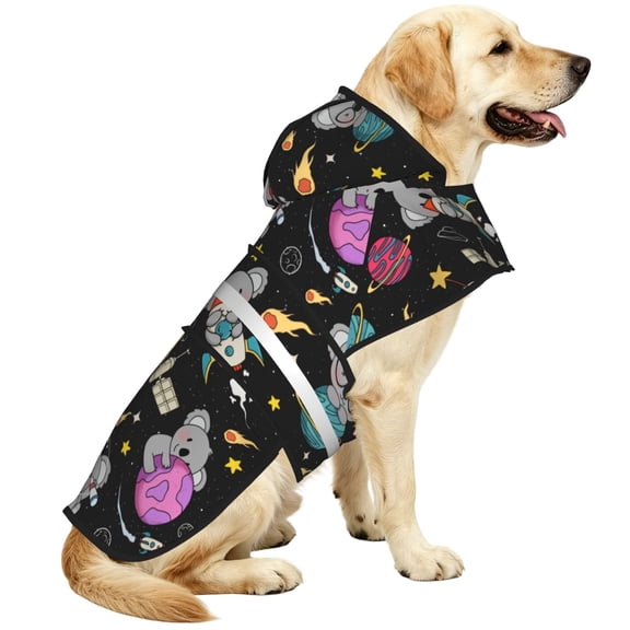 koalas Dog Rain Coat – Waterproof Adjustable Pet Dog Rain Jacket with Harness Opening, Reflective Stripes & Hood – Lightweight Polyester Twill for Small, Medium & Large Dogs Small