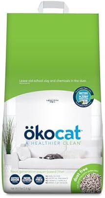 kocat Dust Free Non-Clumping Paper Pellt Cat Litter, Unscented, 8 pounds - Natural Ingredients, Controls Odor, Dust Free, Great for Homes with Allergies, Postsurgical Needs