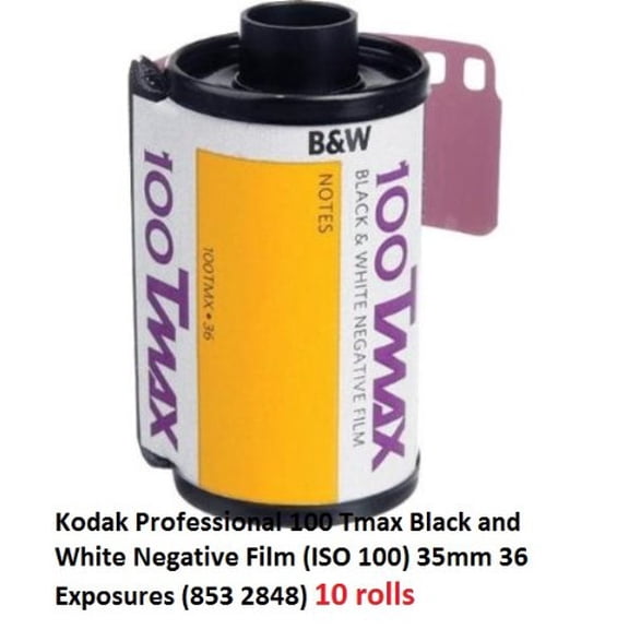 Kodak Professional 100 Tmax Black and White Negative Film (ISO 100) 35mm 36 Exposures (853 2848) 10 rolls