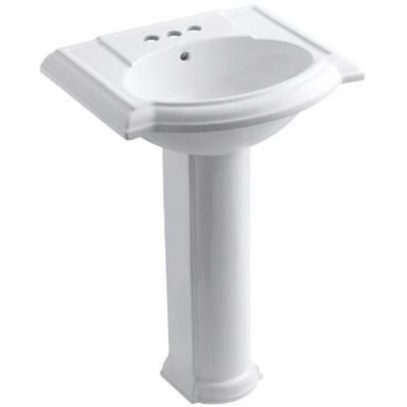 kohler k-2286-4-0 devonshire pedestal bathroom sink with 4" centers, white
