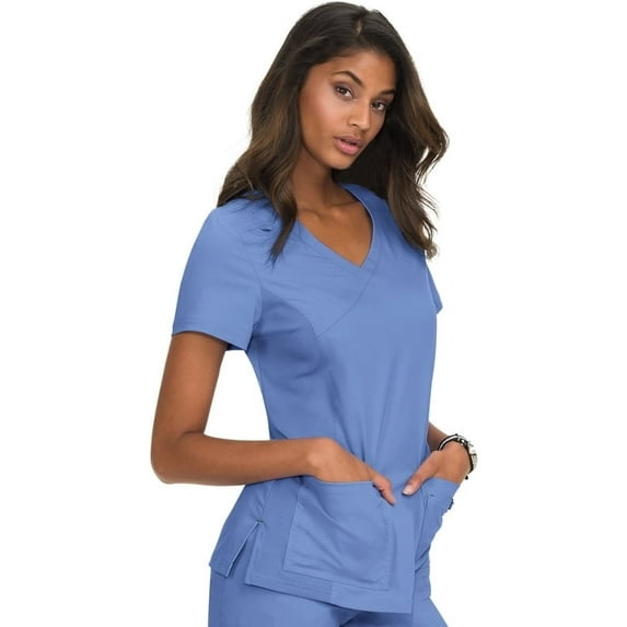 koi Basics Women's Katie Mock Wrap Solid Scrub Top
