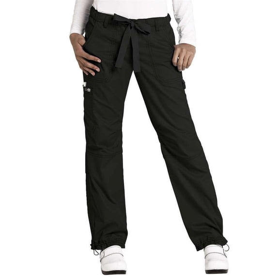 koi women's lindsey ultra comfortable cargo style scrub pants (petite sizes), black, small/petite