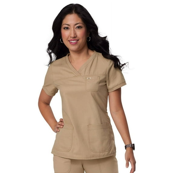 koi Classics Women's Nicole Crossover V-Neck Solid Scrub Top