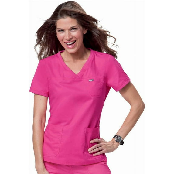 koi Classics Women's Nicole Crossover V-Neck Solid Scrub Top