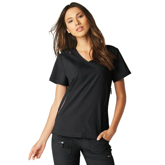 Koi Lite Womens Philosophy 316 Side per Scrub Top-Black-Large