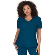 Koi lite womens philosophy mock wrap side zipper solid scrub top