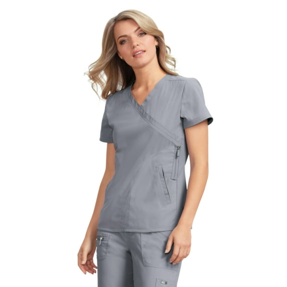 koi Lite KOI316 Women's Scrub Top Platinum Grey XL